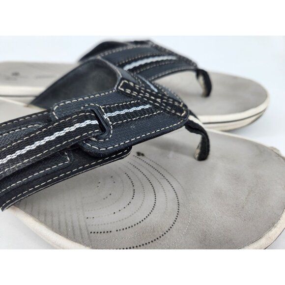 Clarks Cloudsteppers Women's Size 9 M Black T Strap Thong Sandals Flip Flops - Picture 7 of 11